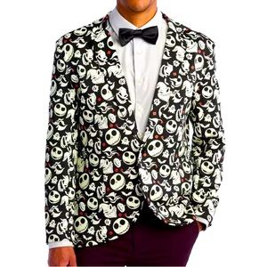 Disney Jack Skellington Nightmare Glow-in-Dark Jacket & Light-Up Tie - S/M NWT